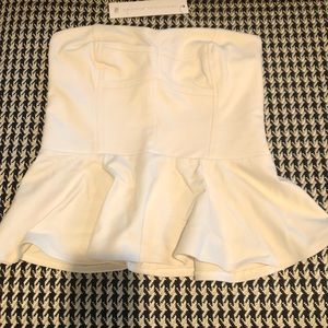 Amanda uprichard peplum strapless top